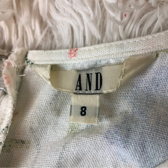 AND Puff-Sleeve Floral Straight Leg Jumpsuit Short Sleeve size 8 - Picture 11 of 15